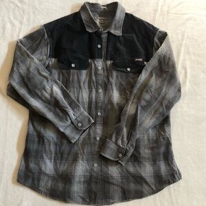 Eddie Bauer mens plaid patch button up casual shirt